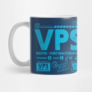 Vintage Destin Fort Walton Beach VPS Airport Code Travel Day Retro Travel Tag Florida Mug